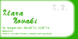 klara novaki business card